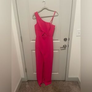Bright pink One shoulder dress